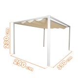 Terrassenpergola, weiß, Aluminium mit Automatikdach - Paros I 3x4m GRINDI IN THE GARDEN - 3