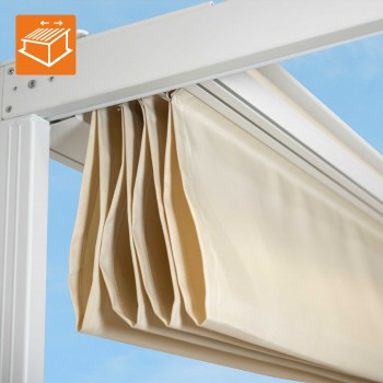 Terrassenpergola, weiß, Aluminium mit Automatikdach - Paros I 3x4m GRINDI IN THE GARDEN - 6