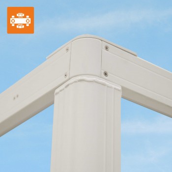 Terrassenpergola, weiß, Aluminium mit Automatikdach - Paros I 3x4m GRINDI IN THE GARDEN - 7