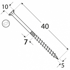 Holzbauschrauben mit Senkkopf CS - 5mm TORX - Zink galvanisiert DMX - 8