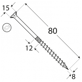 Holzbauschrauben mit Senkkopf CS - 8mm TORX - Zink galvanisiert DMX - 11