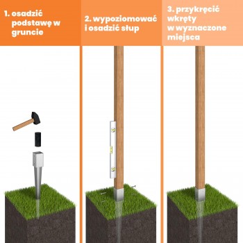 Einschlagbodenhülse Bodenhülse Einschlaghülse Pfostenträger - PSG Feuerverzinkt GRUNDLINE - 19