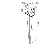 Einschlagbodenhülse Einschlaghülse Pfostenträger - PSGR Feuerverzinkt GRUNDLINE - 4