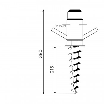 Schirmsockel Einschraub Bodenhülsen - PWA 16-32x380 GRUNDLINE - 4