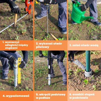 Einschraub Bodenhülsen Pfostenträger Stützenfuß - Feuerverzinkt - PWG GRUNDLINE - 6