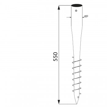 Einschraub Bodenhülsen Pfostenträger Stützenfuß - Feuerverzinkt - PWG GRUNDLINE - 7