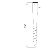 Einschraub Bodenhülsen Pfostenträger Stützenfuß - Feuerverzinkt - PWG GRUNDLINE - 7