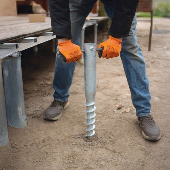 Einschraub Bodenhülsen Pfostenträger Stützenfuß - Feuerverzinkt - PWG GRUNDLINE - 5