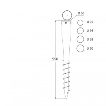 Einschraub Bodenhülsen Pfostenträger Feuerverzinkt - PWO 60x550x1,7 GRUNDLINE - 7