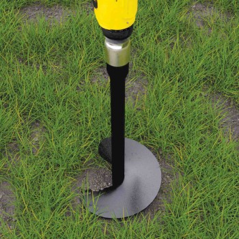 Einschraub Bodenanker Erdanker mit Sechskantmutter - PWT schwarz GRUNDLINE - 3