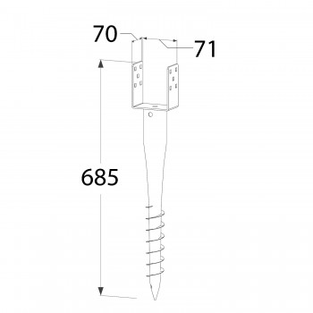 Einschraub Bodenhülsen Pfostenträger Stützenfuß - Feuerverzinkt PWU GRUNDLINE - 7