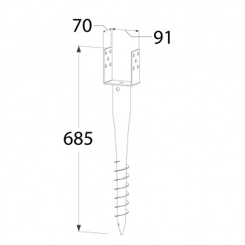 Einschraub Bodenhülsen Pfostenträger Stützenfuß - Feuerverzinkt PWU GRUNDLINE - 11