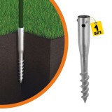 Einschraub Bodenhülsen Pfostenträger Stützenfuß - Feuerverzinkt - PWG GRUNDLINE - 1