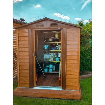 Gerätehaus Geräteschuppen Gartenhaus aus Metall - Arbor I - 152x193x203cm GRINDI IN THE GARDEN - 6