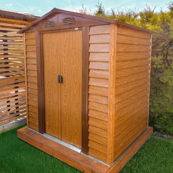 Gerätehaus Geräteschuppen Gartenhaus aus Metall - Arbor I - 152x193x203cm GRINDI IN THE GARDEN - 2