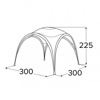 Gartenpavillon Partyzelt Festzelt - PE, 300x300 cm - Kore I