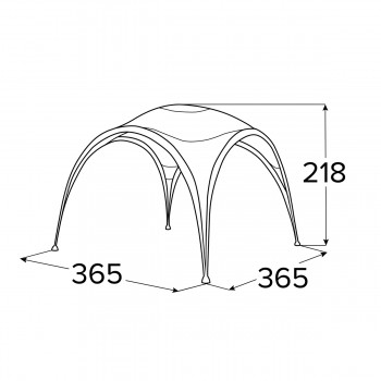 Gartenpavillon Partyzelt Festzelt - PE, 365x365 cm - Kore II