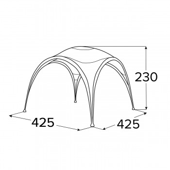 Gartenpavillon Partyzelt Festzelt - PE, 425x425 cm - Kore III