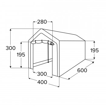 Garagenzelt Carport PVC 400x600x305 grau - NG 4
