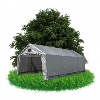 Garagenzelt Carport PVC 400x600x305 grau - NG 4