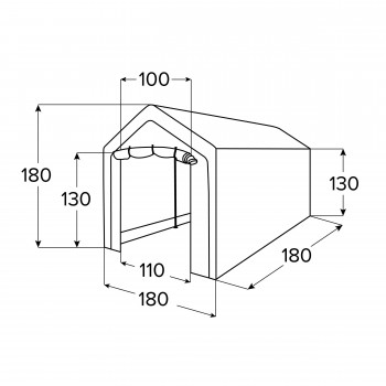 Garagenzelt Carport Lagerzelt - PE, 180x180x180 - NG 6, grau