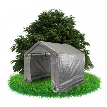 Garagenzelt Carport Lagerzelt - PE, 180x240x180 - NG 7, grau