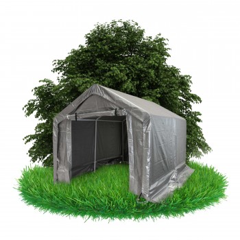 Garagenzelt Carport Lagerzelt - PE, 230x360x230 - NG 8, grau