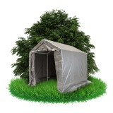 Garagenzelt Carport Lagerzelt - PE, 200x300x240 - NG 9, grau