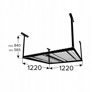 Metall Garagen Deckenregal - PGF 1 - 1220x1220