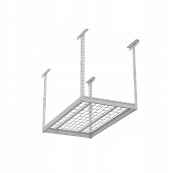Metall Garagen Deckenregal mit Gitterboden - PGF 2 - Weiß, 60x120
