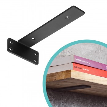 Regalhalter Regalträger Stegkonsole Loft - Stahl, Schwarz - WFP Domax Home - 6