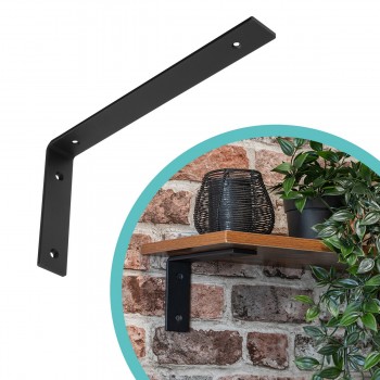 Regalhalter Regalträger Stegkonsole Loft - Stahl, Schwarz - WFA