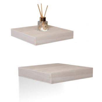 Holzwandregal Schweberegal Hängeregal aus Paulownia-Holz - 1 Stück, 23x24 cm - Luonto