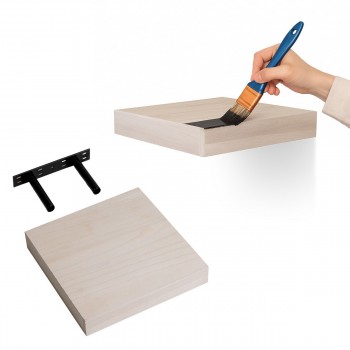 Holzwandregal Schweberegal Hängeregal aus Paulownia-Holz - 1 Stück, 23x24 cm - Luonto