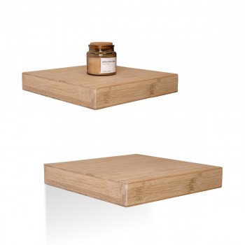 Holzwandregal Schweberegal Hängeregal aus natur Bambus - 1 Stück, 23x23 cm - Luonto