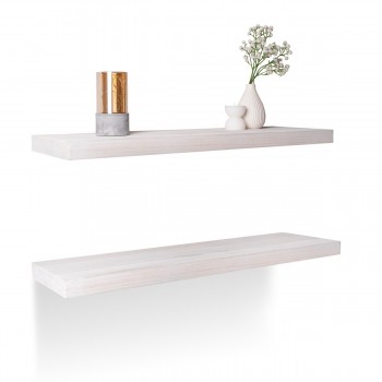 Holzwandregal Schweberegal Hängeregal aus Paulownia-Holz - 1 Stück, 80x24 cm - Luonto