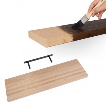 Holzwandregal Schweberegal Hängeregal aus natur Bambus - 1 Stück, 80x24 cm - Luonto