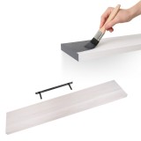 Holzwandregal Schweberegal Hängeregal aus Paulownia-Holz - 1 Stück, 118x24 cm - Luonto