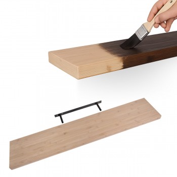 Holzwandregal Schweberegal Hängeregal aus natur Bambus - 1 Stück, 118x24 cm - Luonto