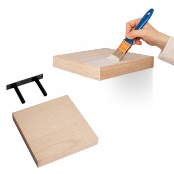 Wandregal Schweberegal Hängeregal mit natürliches Furnier  - 1 Stück, 23x24 cm - Viilu