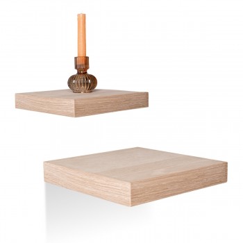 Wandregal Schweberegal Hängeregal mit natürliches Furnier  - 1 Stück, 23x24 cm - Viilu