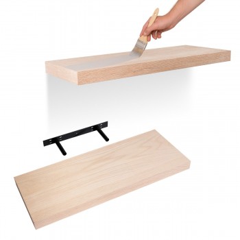 Wandregal Schweberegal Hängeregal mit natürliches Furnier  - 1 Stück, 60x24 cm - Viilu