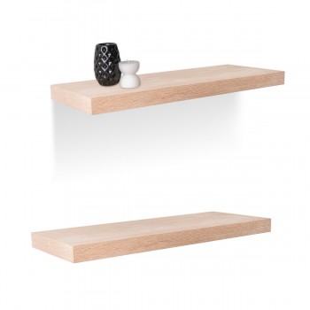 Wandregal Schweberegal Hängeregal mit natürliches Furnier  - 1 Stück, 80x24 cm - Viilu