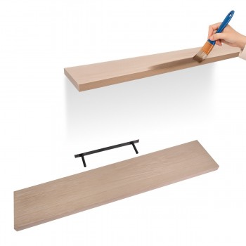 Wandregal Schweberegal Hängeregal mit natürliches Furnier  - 1 Stück, 118x24 cm - Viilu