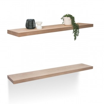 Wandregal Schweberegal Hängeregal mit natürliches Furnier  - 1 Stück, 118x24 cm - Viilu