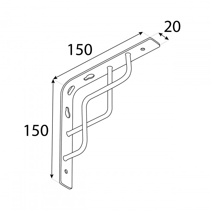 Regalhalter, Regalkonsole Dekorative - Stahl - SQUARE Velano - 2