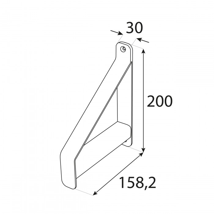 Regalhalter Regalträger Stegkonsole Loft - Stahl, Schwarz - WFC, R+L 158x200x30 Domax Home - 2