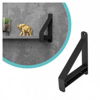 Regalhalter Regalträger Stegkonsole Loft - Stahl, Schwarz - WFC, R+L 158x200x30 Domax Home - 1