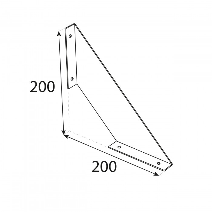Regalhalter Regalträger Stegkonsole Loft - Stahl, Schwarz - WFD, 200x200x1,5 Domax Home - 2