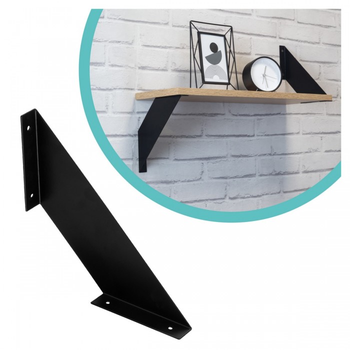 Regalhalter Regalträger Stegkonsole Loft - Stahl, Schwarz - WFD, 200x200x1,5 Domax Home - 1